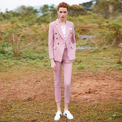 IWY/粉色长袖西装长裤套装CP9346 商品图2