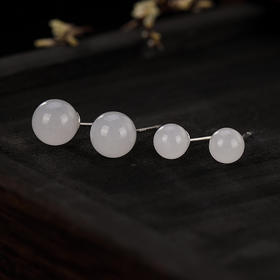 YLY-S925纯银和田玉精致简约小巧小众设计显瘦耳钉TZW