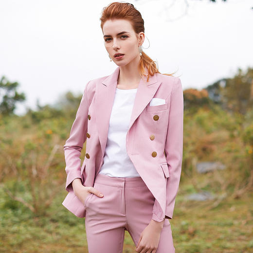 IWY/粉色长袖西装长裤套装CP9346 商品图6