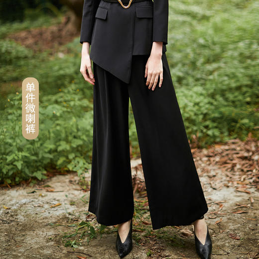 IWY/黑色正装职业装女不规则西装套装阔腿裤两件套欧美气质CP9307 商品图11