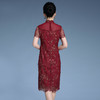 MY-92419新款时尚蕾丝短袖中长款宴会礼服改良旗袍连衣裙TZW 商品缩略图2
