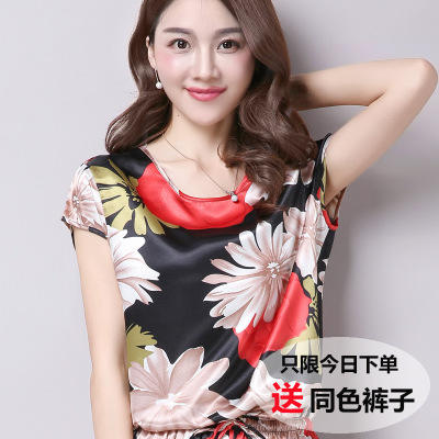 SY 1 真丝上衣女2019新款短袖t恤夏桑蚕丝处理清仓 商品图2