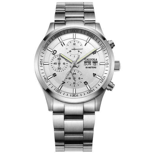 卡罗莱全自动机械表皮带男士手表防水精钢带学生黑色夜光 CA1069M-1 商品图5