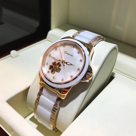 卡罗莱女表全自动机械表女士手表防水时尚陶瓷  CA1233ML 商品图3