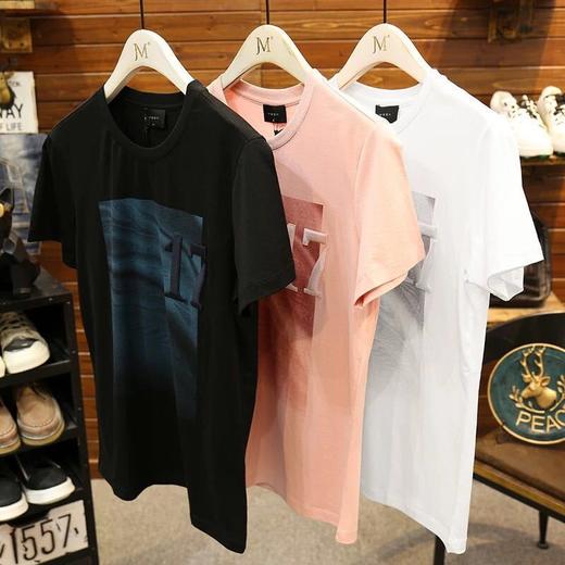 欧洲站短袖t恤男大码印花体恤丝光棉圆领半截半袖衫修身2019新款 商品图3