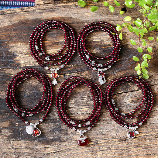 SS-356346酒红多圈石榴石手链 商品图3
