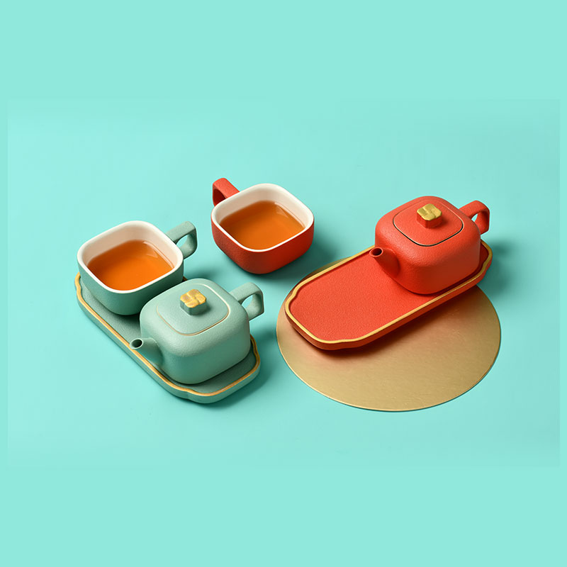 【宫里茶具】四合如意 茶具套装 蒂芙尼蓝