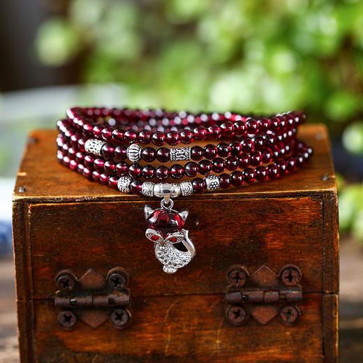 SS-356346酒红多圈石榴石手链 商品图0
