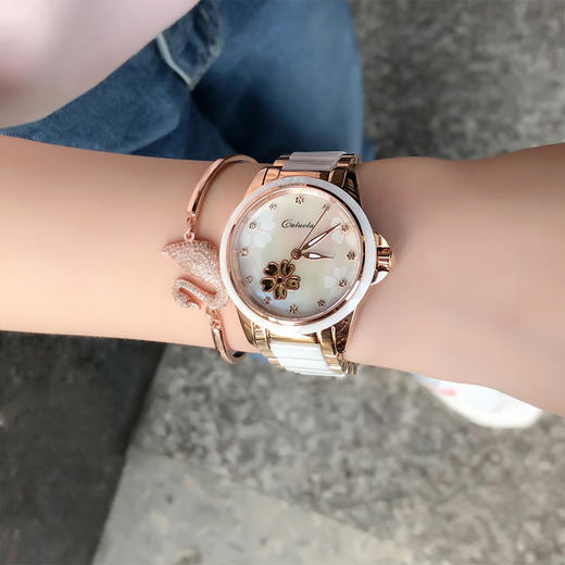 卡罗莱女表全自动机械表女士手表防水时尚陶瓷  CA1233ML 商品图0