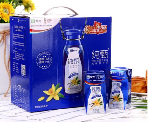 【亚欧超市】蒙牛纯甄巴氏杀菌香草口味酸牛奶200g 商品图0