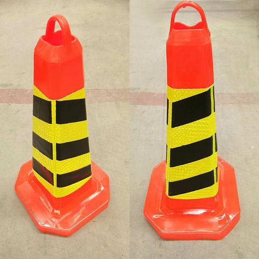 pvc方形路锥黑黄锥带套锥套上不带字10个件