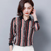 MZ  2713条纹衬衫女长袖修身衬衣 商品缩略图2