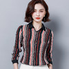 MZ  2713条纹衬衫女长袖修身衬衣 商品缩略图1