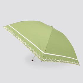 CESARE BRUNI品牌55cm*6k超轻铝骨春夏防紫外线纯色蕾丝刺绣边晴雨伞 CSS1332005