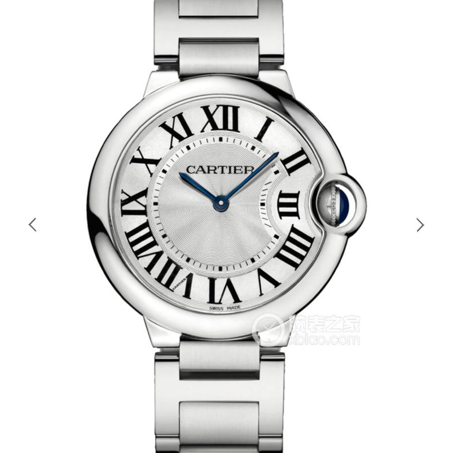 v6卡地亚蓝气球系列w69011z4中性石英腕表,进口石英机芯.表径:36