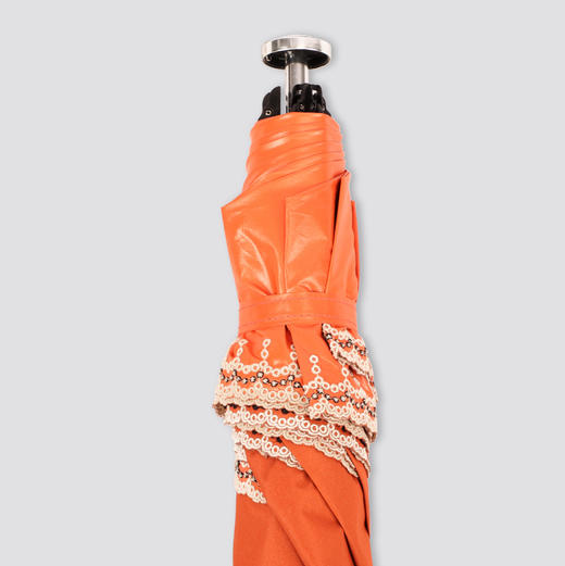 CESARE BRUNI品牌55cm*6k超轻铝骨春夏防紫外线纯色蕾丝刺绣边晴雨伞 CSS1332005 商品图1