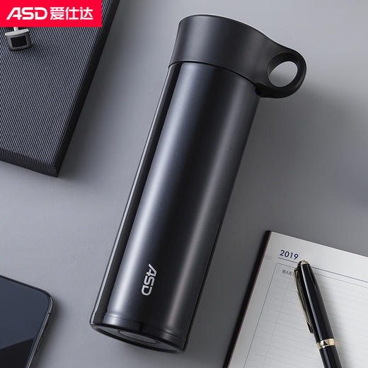 爱仕达保温杯女粉色可爱学生办公便携式简约泡茶水杯流光质感男杯