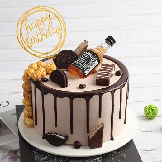 威士忌蛋糕-巧克力淋面榛子酱夹心-2磅7寸加高款 商品图0