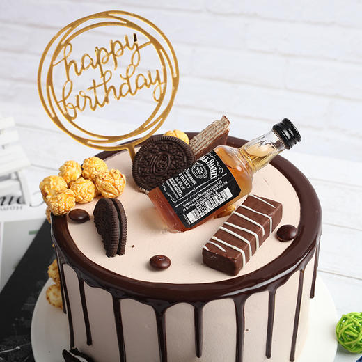 威士忌蛋糕-巧克力淋面榛子酱夹心-2磅7寸加高款 商品图2