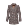 棕色格纹混纺收腰西装外套 商品缩略图0