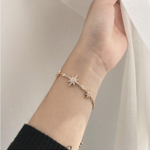 不褪色星月手链女孩学生韩版十二星座潮流星空手环手镯闺蜜女友礼 商品图4