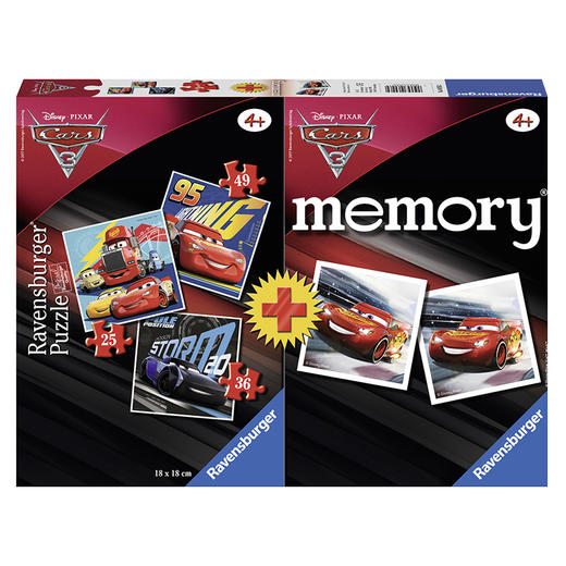 Ravensburger拼图 平面拼图3合1+记忆游戏赛车总动员RAVC069262 商品图0