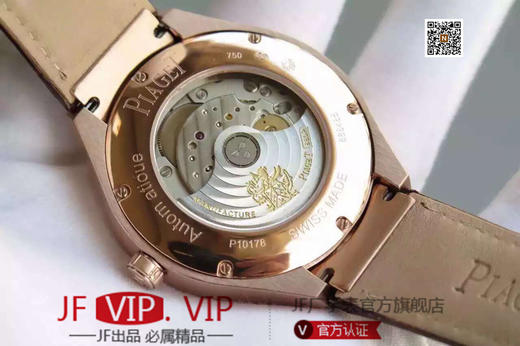 TF伯爵POLO满天星系列 进口9015自动机械机芯，原装扣，精钢表壳上以及表盘里全部人工镶嵌锆石，男表，透底，小牛皮表带 商品图5