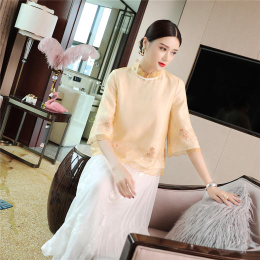 QZ-19141新款民国风改良版唐装茶服复古中式上衣TZW 商品图1