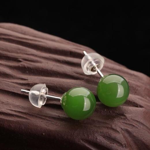 JX- 8710263113 新款带证书s925纯银和田玉耳环 商品图0