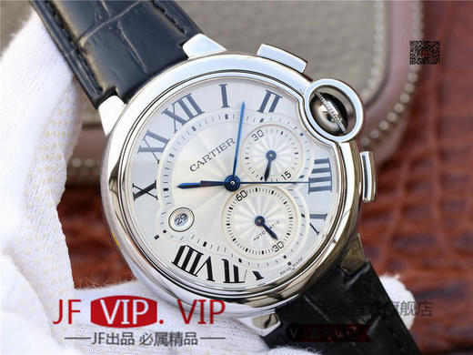 ZF卡地亚蓝气球W6920078。卡地亚蓝气球多功能计时码表 【精彩细节】腕表尺寸44mmX15.8mm，相对于原装只厚了1mm。表盘钮锁 商品图2
