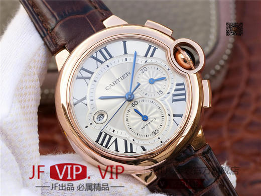 ZF卡地亚蓝气球W6920078。卡地亚蓝气球多功能计时码表 【精彩细节】腕表尺寸44mmX15.8mm，相对于原装只厚了1mm。表盘钮锁 商品图2