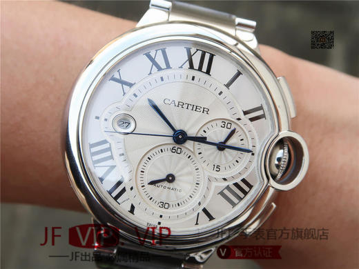 ZF卡地亚蓝气球W6920078。卡地亚蓝气球多功能计时码表 【精彩细节】腕表尺寸44mmX15.8mm，相对于原装只厚了1mm。表盘钮锁 商品图10