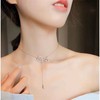 【网红暴款 925银气质蝴蝶结锁骨链】S925纯银蝴蝶结项链女流苏玫瑰金锁骨链颈链 商品缩略图3