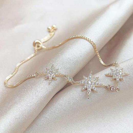 不褪色星月手链女孩学生韩版十二星座潮流星空手环手镯闺蜜女友礼 商品图0