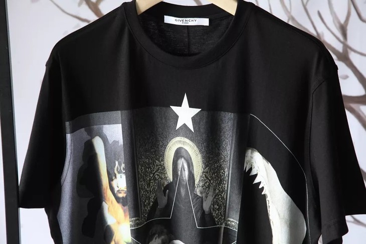 毒家康丽数码印花givechy纪梵希情侣款圣母三拼短袖t恤