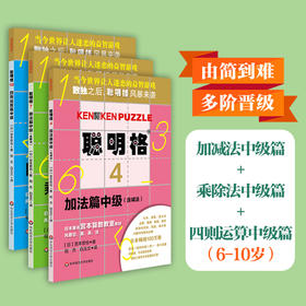 聪明格中级篇共3册 加法+乘法+四则运算 包含四则运算演算心算升级版数独 逻辑思维训练工具 小学段适用6-10岁