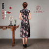 上海旗袍厂TZRY-11010新夏季定制真丝旗袍 复古改良优雅黑色连衣裙休闲 性感舒适 商品缩略图1
