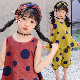 ST-090-MXM新款韩版无袖短裤中大童两件套装TZW