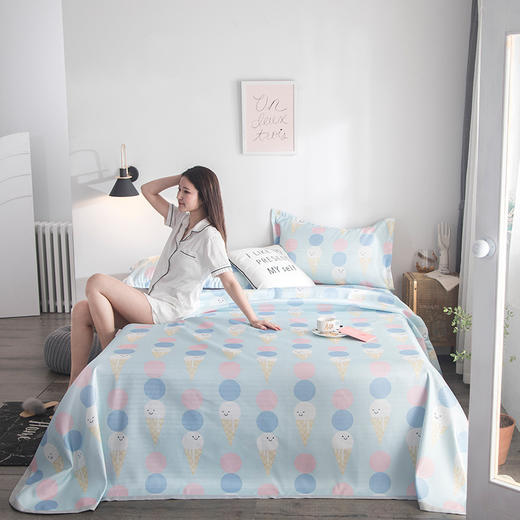 KM-新款冰丝凉席床单凉席可机洗可水洗空调席三件套 商品图2