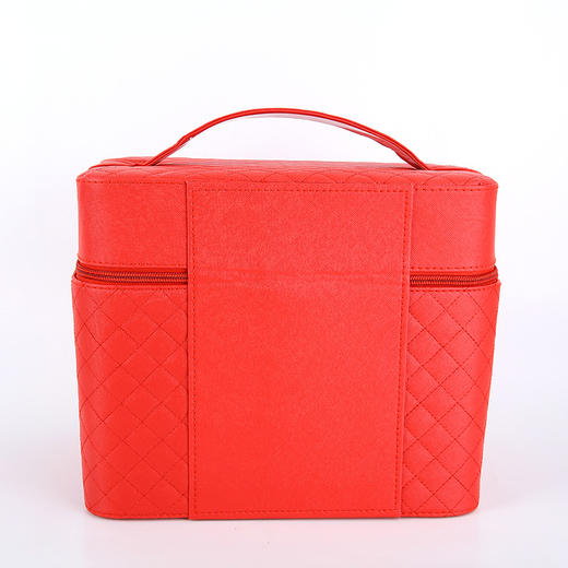 DD-632韩国四开绣格子纹手提大号多功能化妆品收纳箱TZW 商品图3