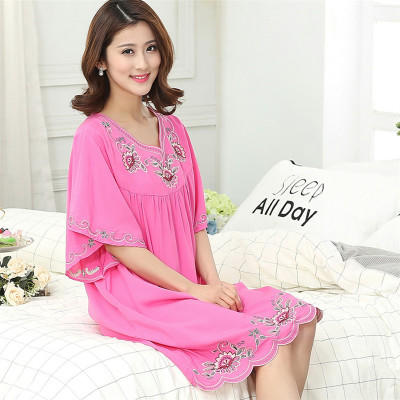 MQ 9902 高档刺绣人造棉睡裙 商品图1