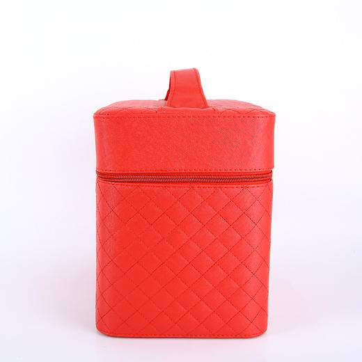 DD-632韩国四开绣格子纹手提大号多功能化妆品收纳箱TZW 商品图4