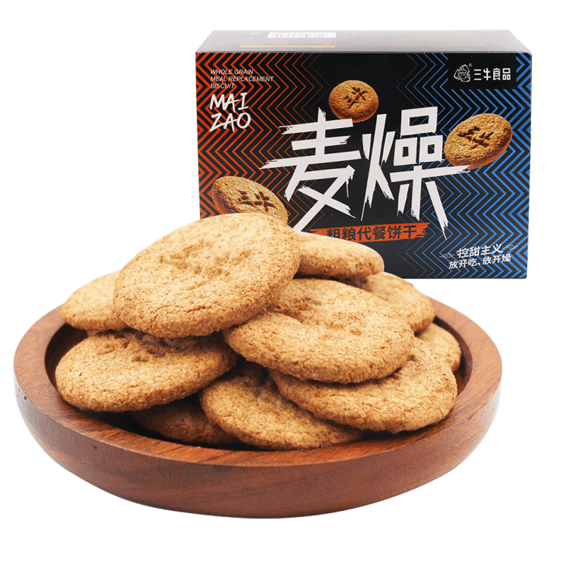 上海三牛粗粮饼干 麦燥（原味）/（薏米红豆味） 320g