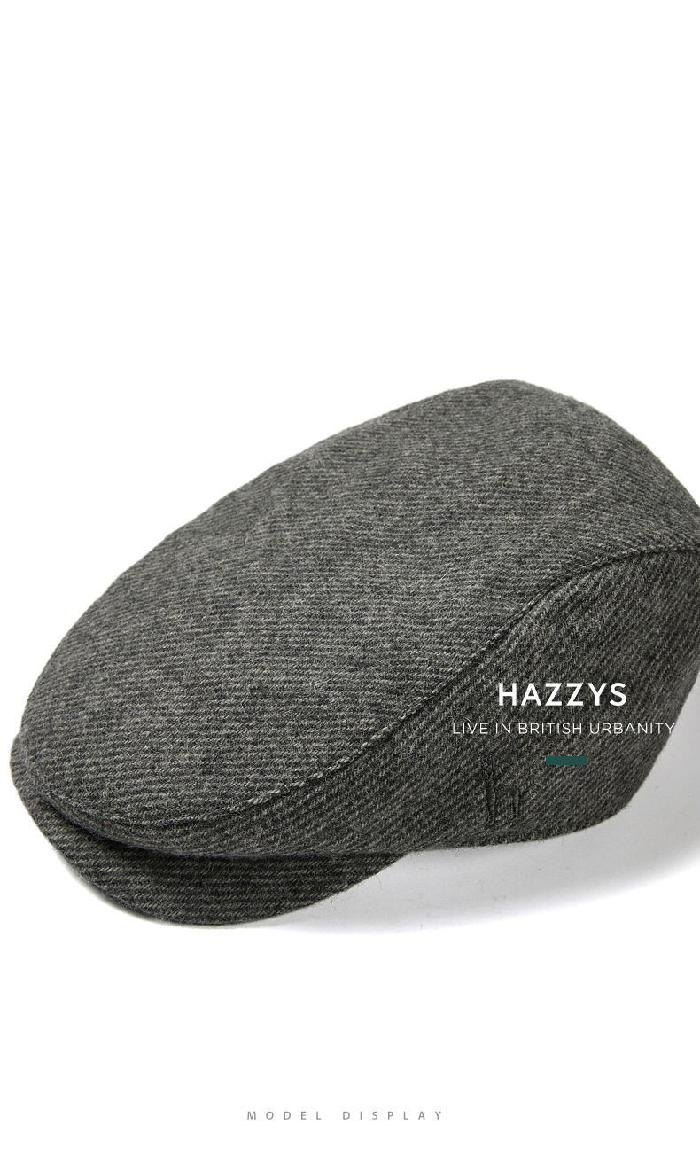 hazzys男士休闲帽子时尚英伦哈吉斯秋冬新品缝制帽潮流