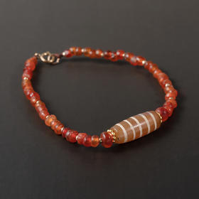 镶蚀红玉髓线珠+西亚高古红玛瑙手串