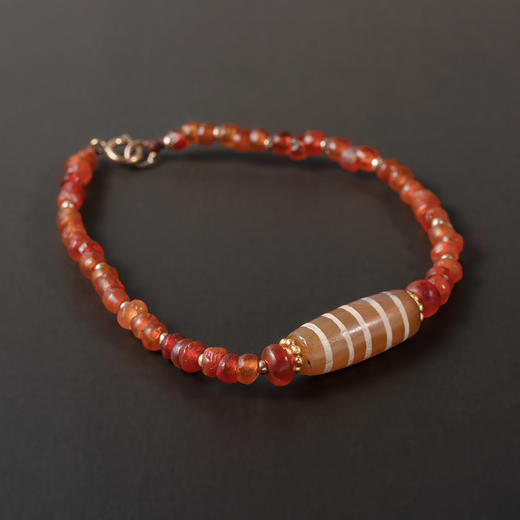 镶蚀红玉髓线珠+西亚高古红玛瑙手串 商品图0