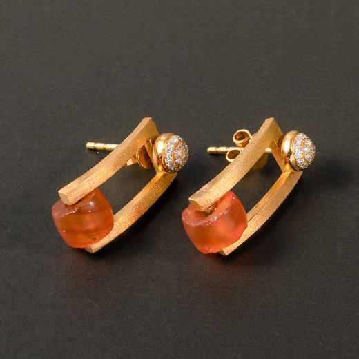 西周玛瑙“暖阳”耳环 商品图1