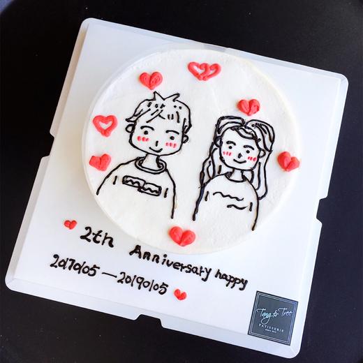 情侣人物手绘蛋糕
