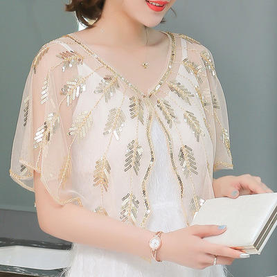 HT 081大码外搭开衫短外套蕾丝钉珠小披肩防晒衫薄 商品图0