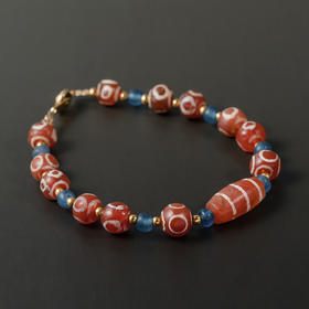 镶蚀红玉髓“六合眼纹珠”手串